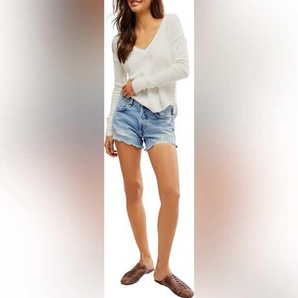 FREE PEOPLE NOW OR NEVER DENIM SHORTS ❤️IN STORES❤️NWT❤️ - Picture 2 of 6
